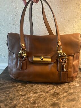 Coach Kristin Leather Satchel with Gold Hardware